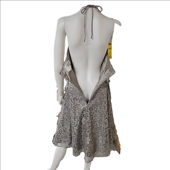 Betsy & Adam Fit & Flare Light Gray Knee Length Party Dress Size 8 - Picture 5 of 12